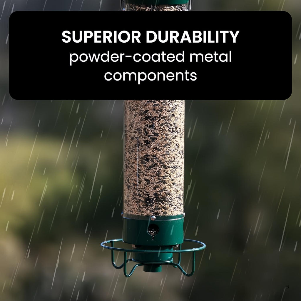 Mangiatore per Uccelli in Metallo a Prova di Scoiattolo, Design Elegante per Giardino, Alimentazione Uccelli All'aperto-VISOTKI