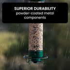 Mangiatore per Uccelli in Metallo a Prova di Scoiattolo, Design Elegante per Giardino, Alimentazione Uccelli All'aperto-VISOTKI