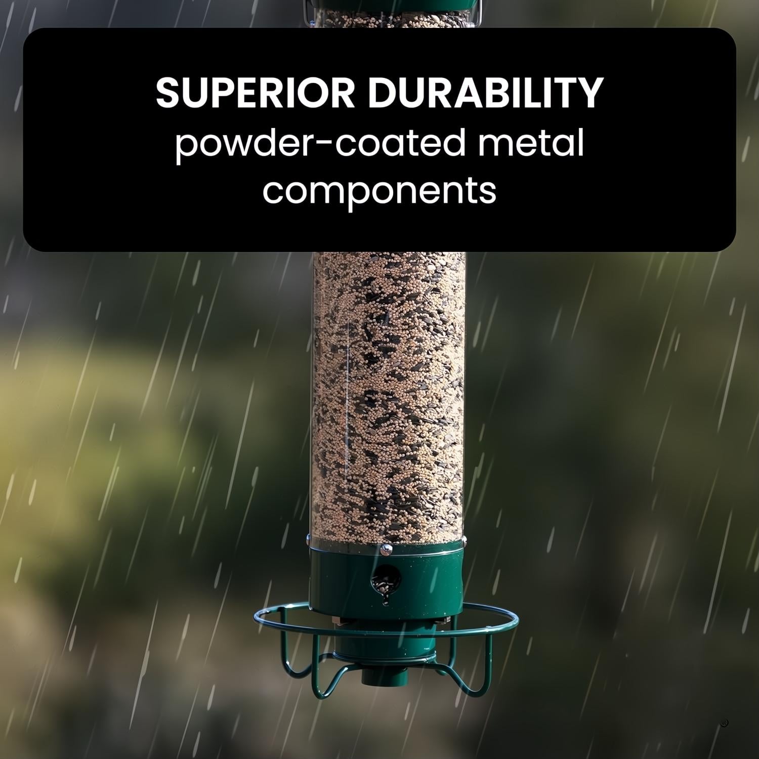 Mangiatore per Uccelli in Metallo a Prova di Scoiattolo, Design Elegante per Giardino, Alimentazione Uccelli All'aperto-VISOTKI