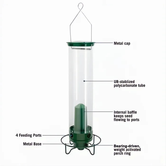 Mangiatore per Uccelli in Metallo a Prova di Scoiattolo, Design Elegante per Giardino, Alimentazione Uccelli All'aperto-VISOTKI