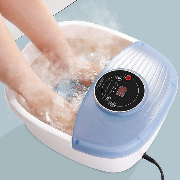 Massaggiatore per piedi con bagno a bolle e controllo temperatura, design ergonomico, ideale per relax e benessere a casa-VISOTKI