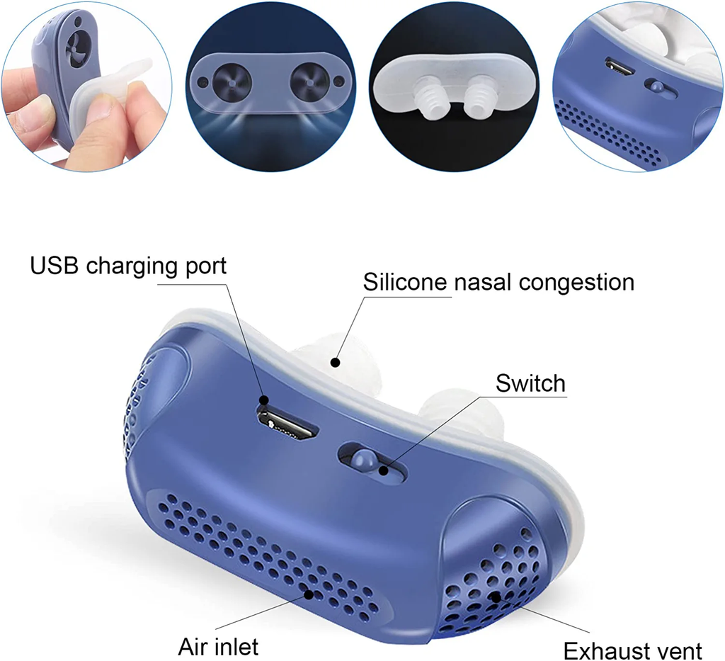 Micro CPAP da Viaggio per Apnea Notturna e Antisnoring - Dispositivo Compatto e Leggero per Sonno Tranquillo-VISOTKI