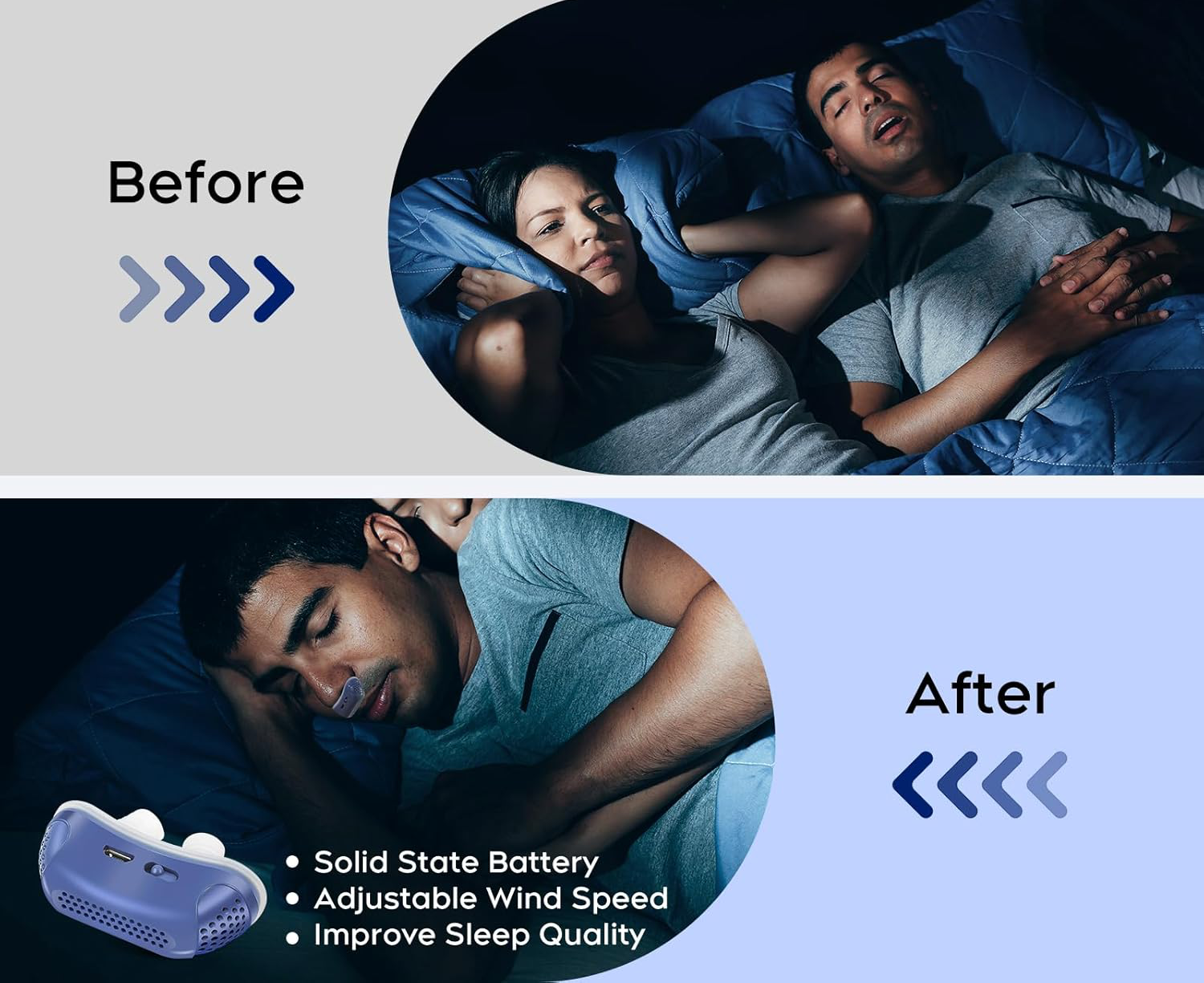 Micro CPAP per Apnea Notturna - Macchina Portatile Antirussamento per Viaggi, Compatta e Leggera-VISOTKI