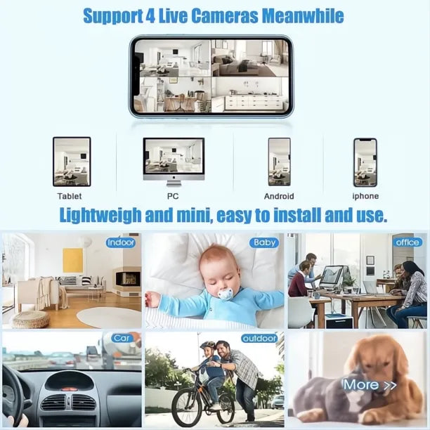 Mini Telecamera Magnetica Wireless con Audio e Video in Diretta per Sicurezza Domestica e Monitoraggio Ambientale-VISOTKI