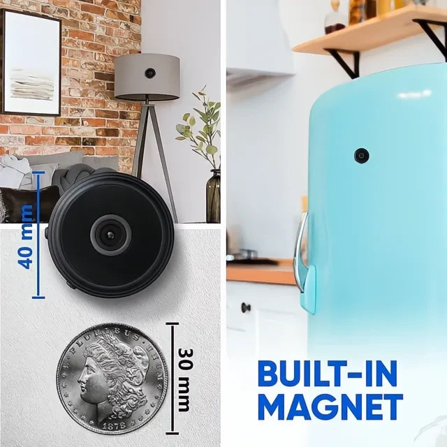Mini Telecamera Magnetica Wireless con Audio e Video in Diretta per Sicurezza Domestica e Monitoraggio Ambientale-VISOTKI