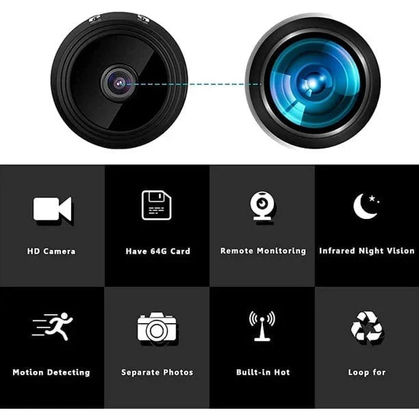Mini Telecamera Magnetica Wireless con Audio e Video in Diretta per Sicurezza Domestica e Sorveglianza Flessibile-VISOTKI