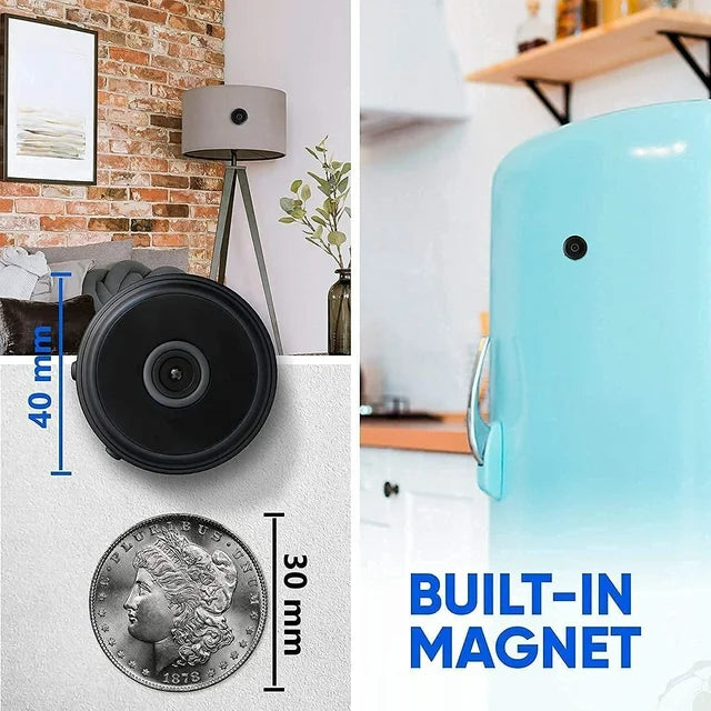 Mini Telecamera Magnetica Wireless con Audio e Video in Diretta per Sicurezza Domestica e Sorveglianza Flessibile-VISOTKI