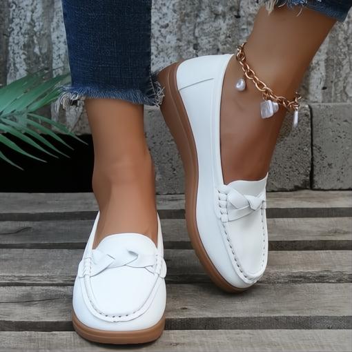 Mocassini da donna in pelle morbida per passeggio, scarpe comode e eleganti per ogni occasione-VISOTKI