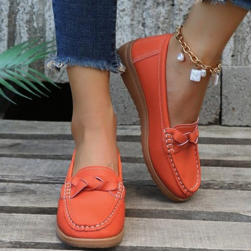 Mocassini slip-on in pelle morbida per donna, scarpe comode da camminare, eleganti e pratiche per ogni occasione.-VISOTKI