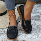 Mocassini slip-on in pelle morbida per donna, scarpe comode da camminare, eleganti e pratiche per ogni occasione.-VISOTKI