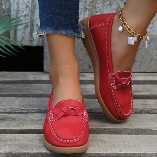 Mocassini slip-on in pelle morbida per donna, scarpe comode da camminare, eleganti e pratiche per ogni occasione.-VISOTKI