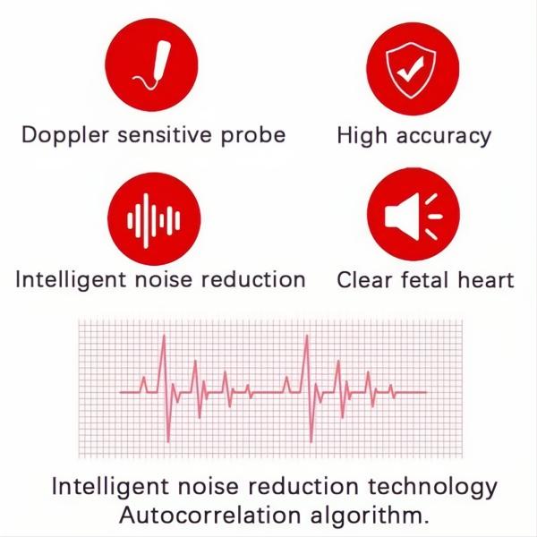 Monitor Doppler per Frequenza Cardiaca Fetale - Rilevatore Sonoro per Gravidanza Domestica, Facile da Usare e Portatile-VISOTKI