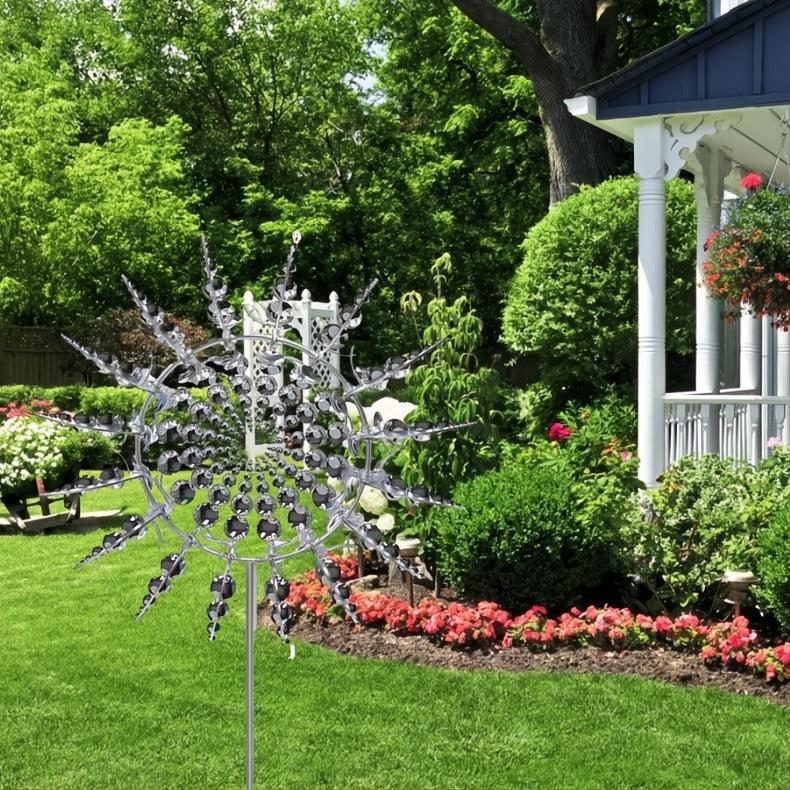 Mulino a Vento in Metallo Antiruggine - Girandole Cinétique per Giardino e Decorazione Esterni-VISOTKI