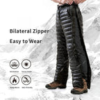Pantaloni Termici in Piuma d'Oca con Zip per Campeggio, Escursionismo e Sci - Ideali per Attività all'Aperto-VISOTKI