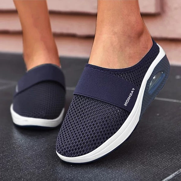 Pantofole ortopediche con zeppa in materiale traspirante, design elegante per uso quotidiano-VISOTKI