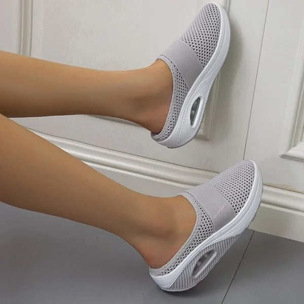 Pantofole ortopediche con zeppa in materiale traspirante, design elegante per uso quotidiano-VISOTKI