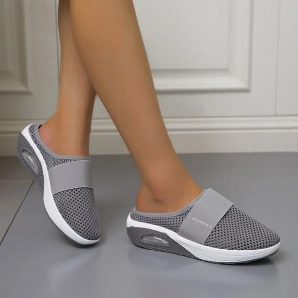 Pantofole ortopediche con zeppa in materiale traspirante, design elegante per uso quotidiano-VISOTKI