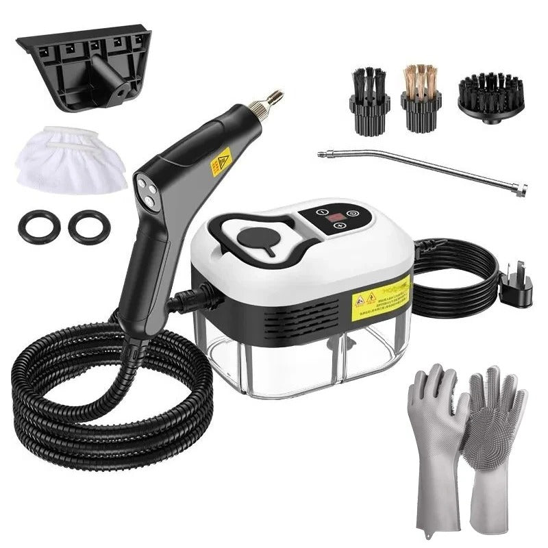 Pulitore a Vapore 2500W Alta Pressione con Guanti - Pulizia Efficace per Casa e Auto, Design Compatto e Maneggevole-VISOTKI