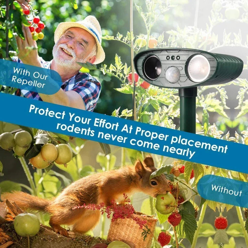 Repellente Ultrasonico per Chipmunk - Alimentato a Energia Solare - Efficace contro i Chipmunk in 48 Ore-VISOTKI