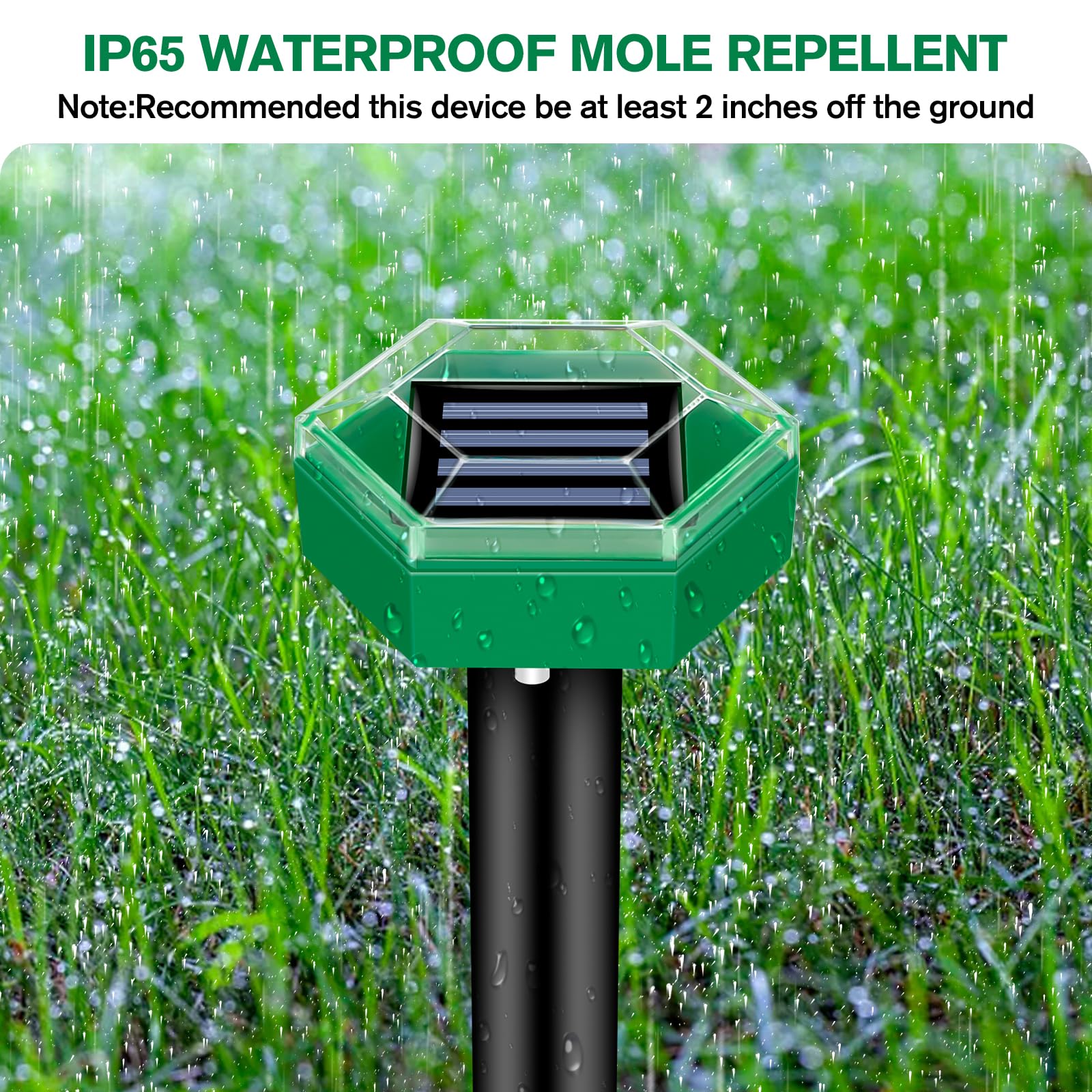 Repellente Ultrasonico per Talpe 4-Pack - Dispositivo Efficace per Giardino - Protezione Contro Talpe e Roditori-VISOTKI