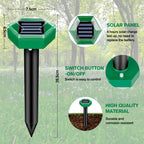 Repellente Ultrasonico per Talpe 4-Pack - Efficace Dispositivo Elettronico per Giardino e Terreno-VISOTKI