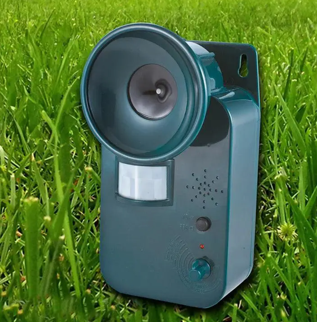 Repellente per animali a ultrasuoni senza fili 5000 sqft 9V DC per esterni, efficace contro diversi animali selvatici-VISOTKI