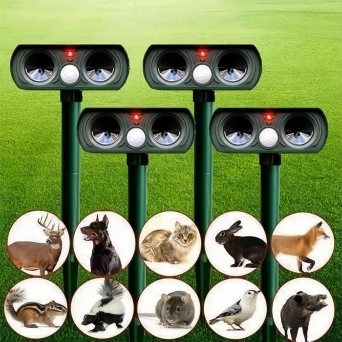 Repellente solare per animali parassiti a infrarossi - Dispositivo ecologico per giardino (1 unità)-VISOTKI