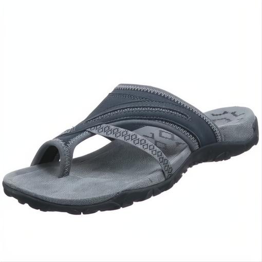 Sandali Comodi in Pelle per Donne con Cinturino Incrociato - Stile Casual per Uso Quotidiano-VISOTKI