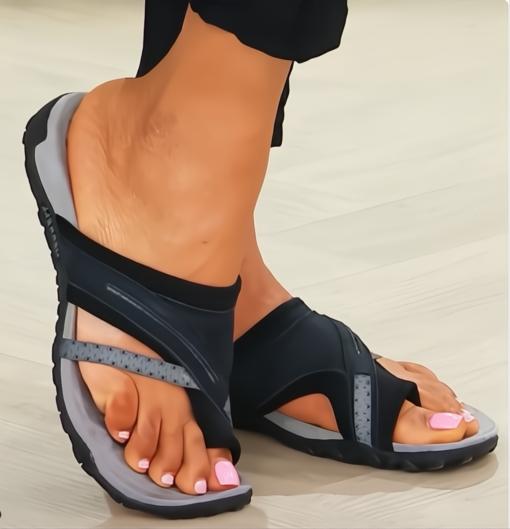 Sandali Comodi in Pelle per Donne con Cinturino Incrociato - Stile Casual per Uso Quotidiano-VISOTKI