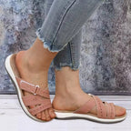 Sandali Ortopedici Donna in Pelle con Suola Antiscivolo per Comfort Quotidiano-VISOTKI