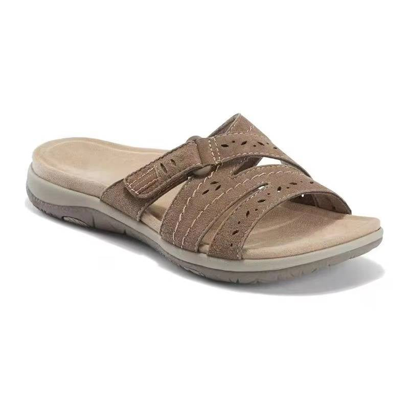 Sandali Ortopedici Donna in Pelle con Suola Antiscivolo per Comfort Quotidiano-VISOTKI