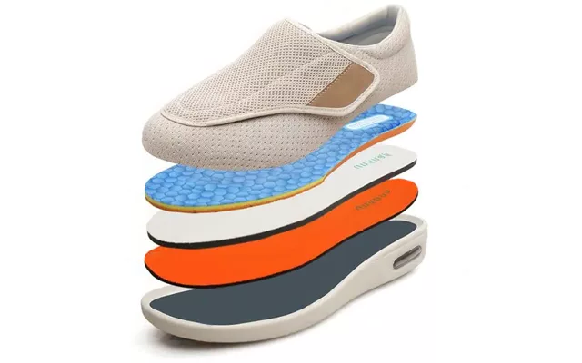 Scarpe Diabetiche Ampie in Tessuto Traspirante per Comfort Quotidiano e Piedi Gonfi-VISOTKI