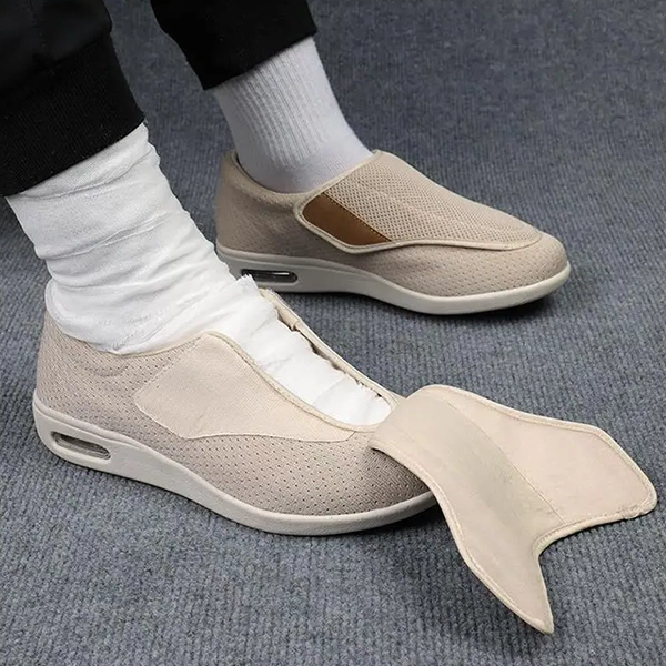 Scarpe Diabetiche Ampie in Tessuto Traspirante per Comfort Quotidiano e Piedi Gonfi-VISOTKI