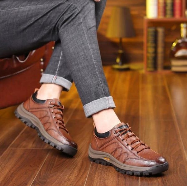 Scarpe Ortopediche da Uomo in Pelle - Comfort e Stile per Uso Quotidiano-VISOTKI