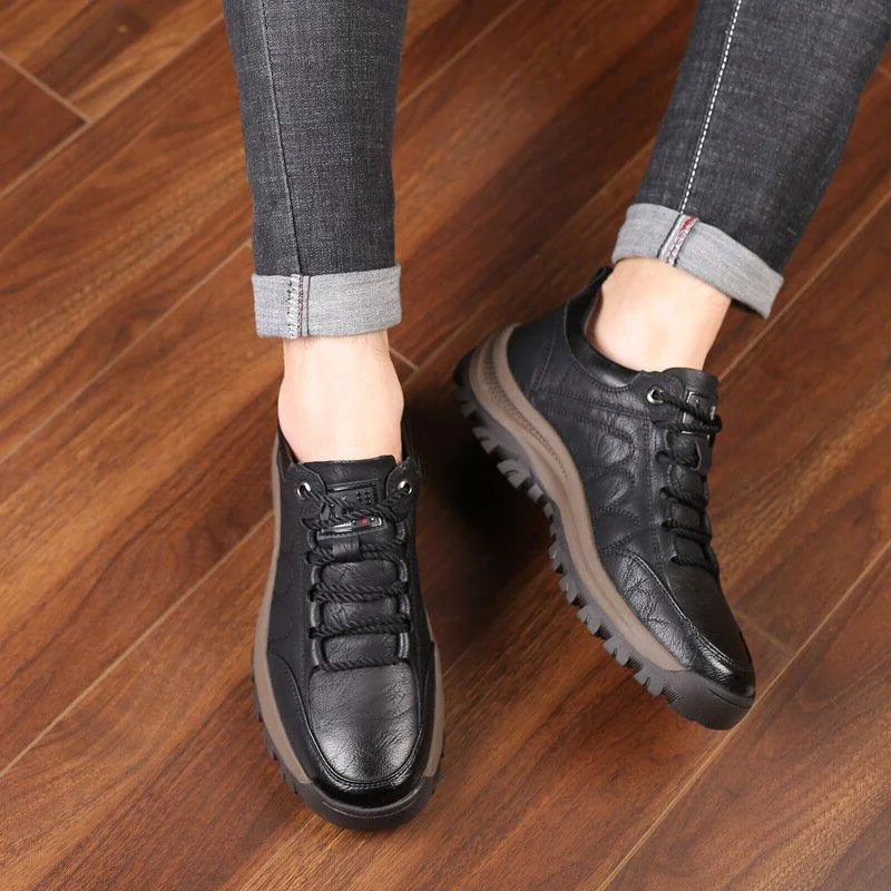 Scarpe Uomo in Pelle Traspiranti Antiscivolo con Supporto Arco per Uso Quotidiano e Attività all'Aperto-VISOTKI