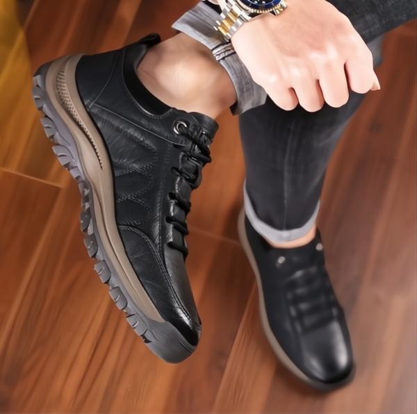 Scarpe ortopediche da uomo in pelle, comode e resistenti per uso quotidiano-VISOTKI
