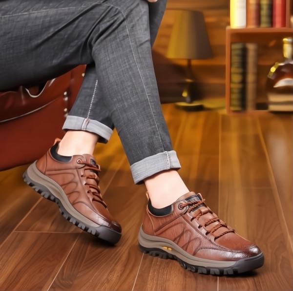 Scarpe ortopediche da uomo in pelle, comode e resistenti per uso quotidiano-VISOTKI