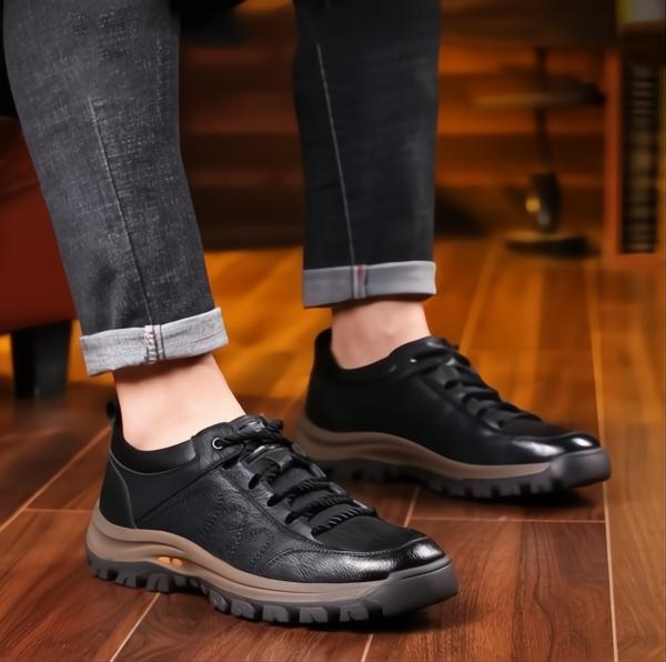 Scarpe ortopediche da uomo in pelle, comode e resistenti per uso quotidiano-VISOTKI