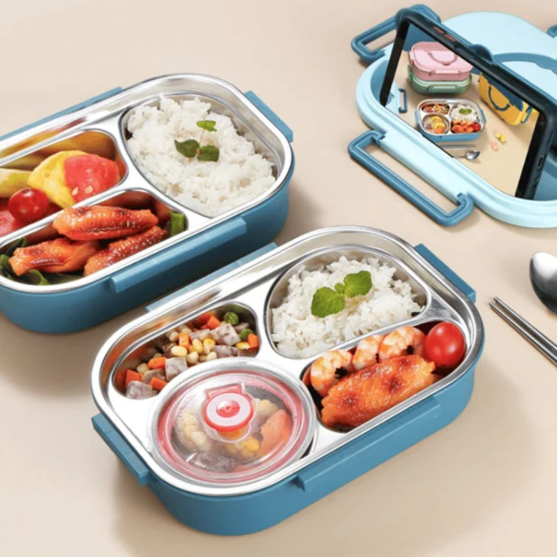 Scatola pranzo termica in acciaio inox con chiusura ermetica per pasti in movimento-VISOTKI