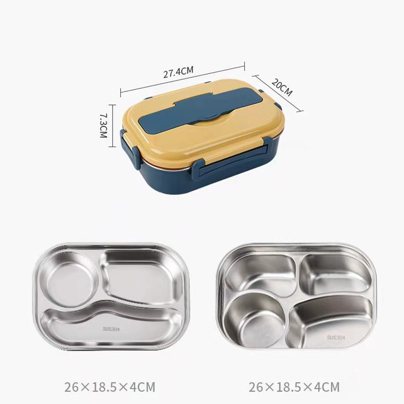 Scatola pranzo termica in acciaio inox con chiusura ermetica per pasti in movimento-VISOTKI