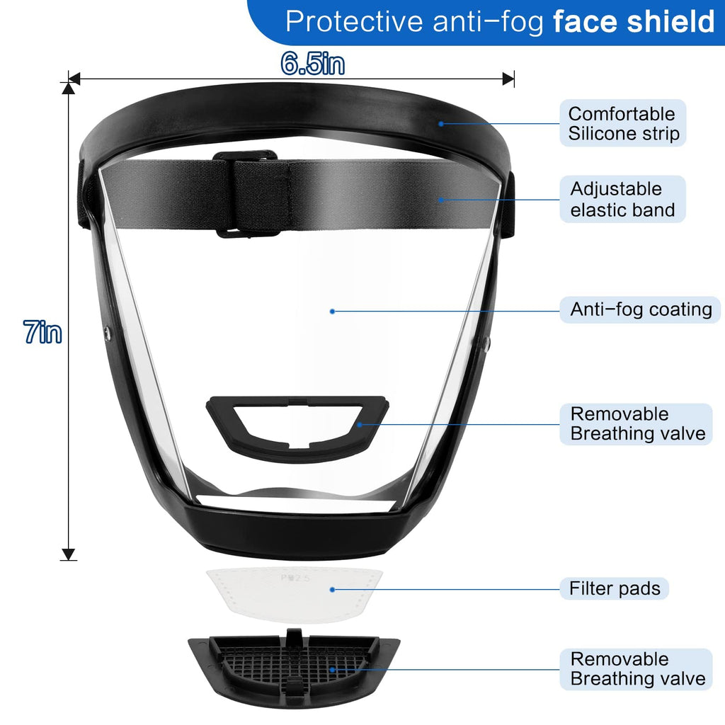 Schermo Faciale Antifog in Plastica Trasparente per Protezione Viso durante Attività Professionali e Ricreative-VISOTKI