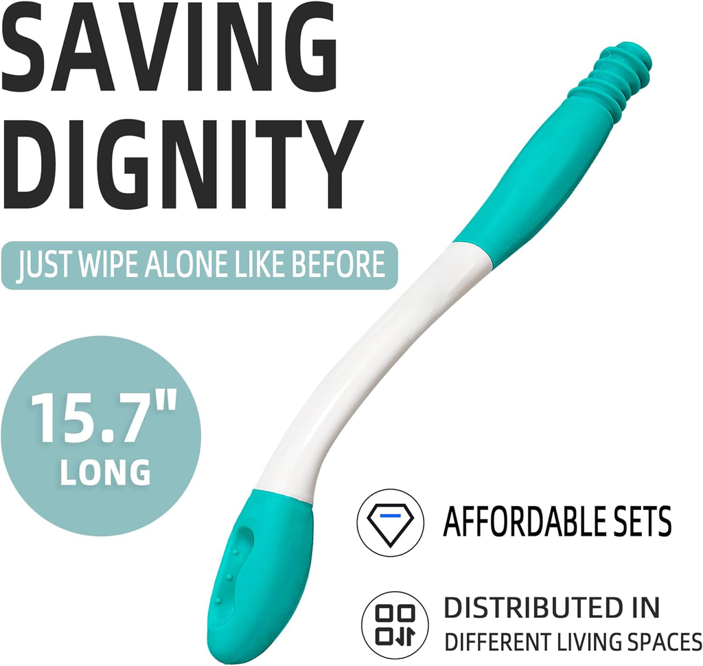 Set di 2 Strumenti per Pulizia del Sedere con Manico Lungo e Confortevole - Aiuto per il Wiping-VISOTKI