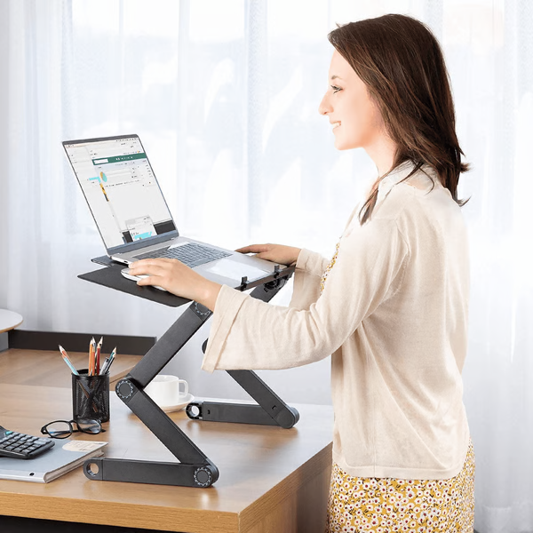 Supporto Laptop da Scrivania Regolabile in Legno Moderno per Ufficio e Casa-VISOTKI