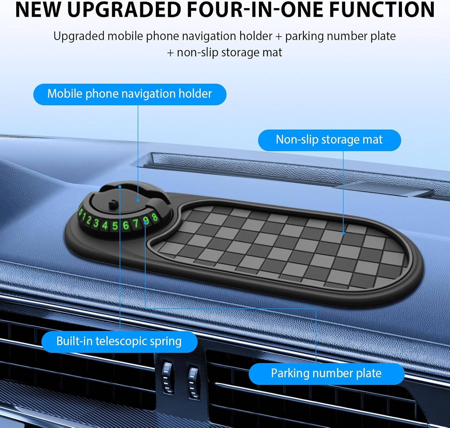 Supporto Universale per Telefono da Auto in Plastica Regolabile per Cruscotto e Ventola - Compatibile con Smartphone di Diverse Dimensioni-VISOTKI