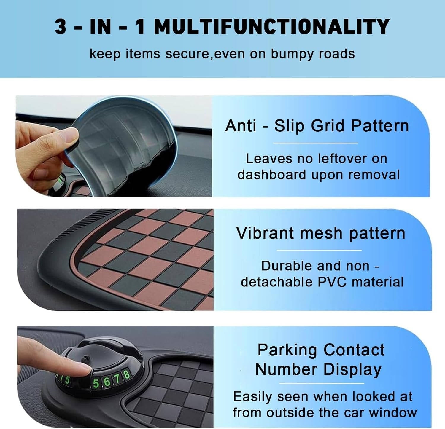 Supporto Universale per Telefono da Auto in Plastica Regolabile per Cruscotto e Ventola - Compatibile con Smartphone di Diverse Dimensioni-VISOTKI