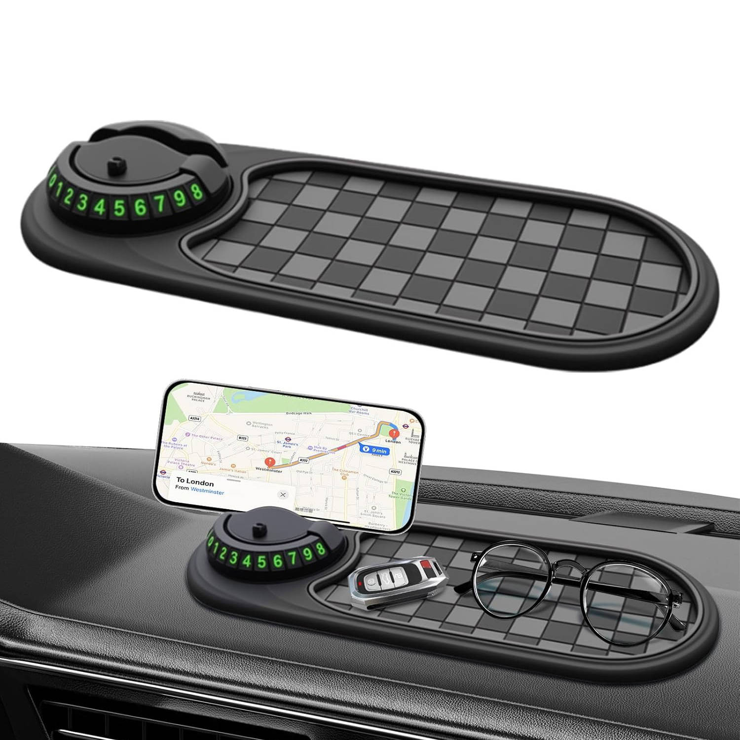 Supporto Universale per Telefono da Auto in Plastica Regolabile per Cruscotto e Ventola - Compatibile con Smartphone di Diverse Dimensioni-VISOTKI