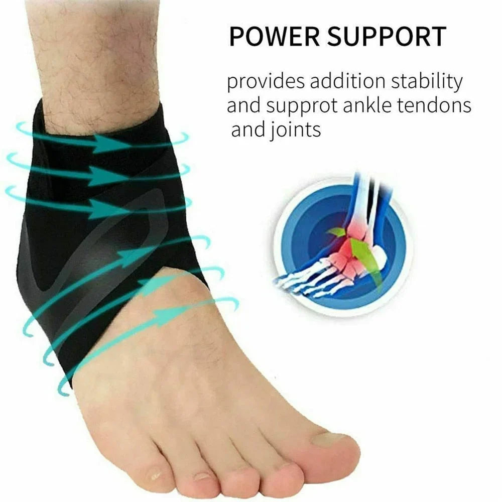 Supporto per Caviglia in Materiale Traspirante con Fascia Compressione per Attività Sportive e Quotidiane-VISOTKI