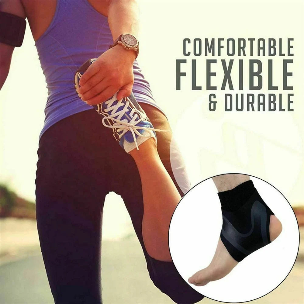 Supporto per Caviglia in Materiale Traspirante con Fascia Compressione per Attività Sportive e Quotidiane-VISOTKI