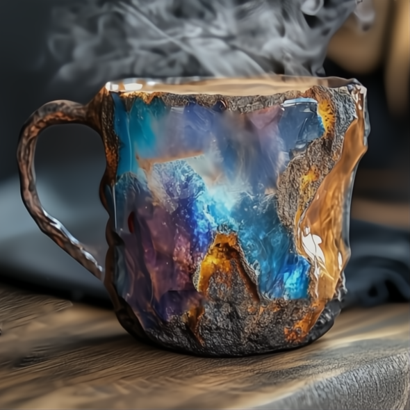 Tazze da Caffè in Cristallo Minerale Trasparente per Uso Quotidiano, Design Elegante e Moderno, Set da 2 Pezzi-VISOTKI