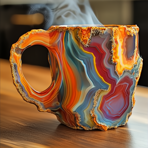 Tazze da Caffè in Cristallo Minerale Trasparente per Uso Quotidiano, Design Elegante e Moderno, Set da 2 Pezzi-VISOTKI